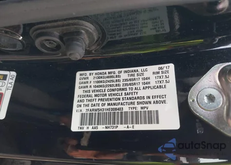 2017 Honda Cr-V Lx z USA, uszkodzony, nr VIN 7FARW5H31HE008403
